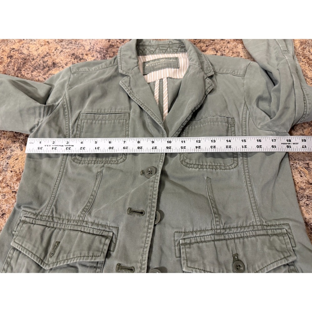 Eddie Bauer Womens Jacket Blazer Legendwash Stretch Light Green Size 6 EUC - Picture 6 of 8